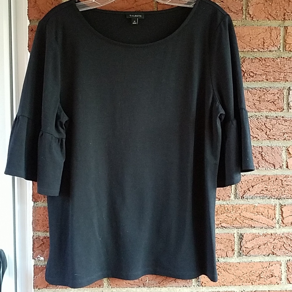 Talbots black 3/4 length Bell sleeve size medium
